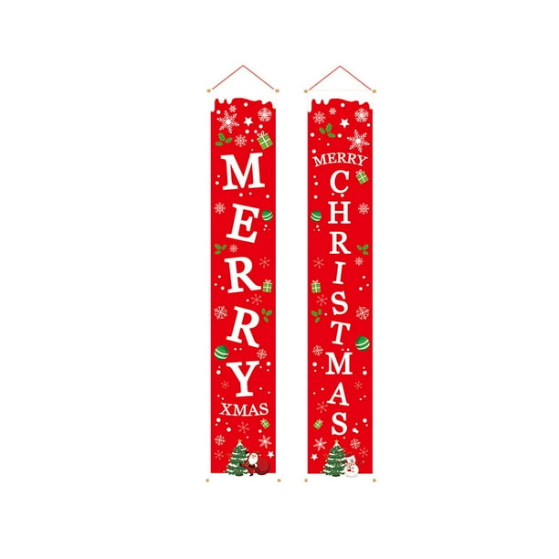 Bewildely Cartel navideño para puerta, ventana, porche, Hotel, centro comercial, Bar, fondo colgante, pareado, fiesta, vacaciones, decoración Kits de decoración para fiestas