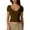 Brown, variant on lmcalzta Womens Long Sleeve Shirts Basic Crop Tops Crew Neck Classic Fitting T-Shirt Slim Fitting Going out Blouses