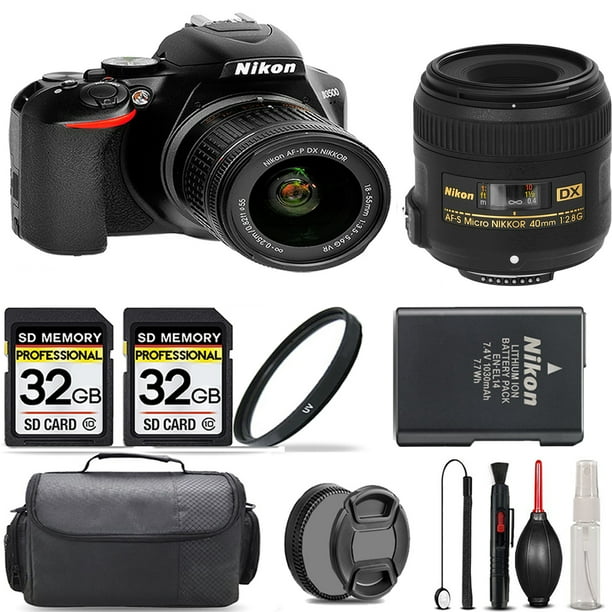 Nikon D3500 DSLR Camera with 1855mm Lens + 40mm Lens +UV Filter + 64GB