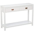 thumbnail image 2 of Pilaster Designs Dylan White Wood 2 Drawer Contemporary Occasional Entryway Console Table With Storage Shelf, 2 of 7
