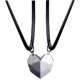 thumbnail image 1 of Heytea Two Souls One Heart Pendant Necklaces For Couple,wishing Stone Creative Magnet Couples Necklace Black+silver 02 ----Product code 37537, 1 of 5