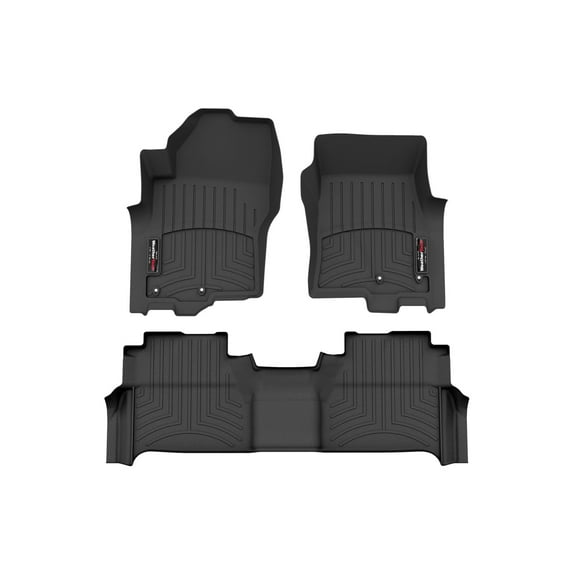 WeatherTech Custom Fit FloorLiners compatible with 2022-2025 Nissan Frontier - 1st & 2nd Row, Black
