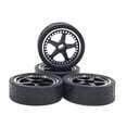 thumbnail image 1 of Vogacara 4 pack/lote 27mm neumático de deriva llanta de Metal para 1/28 Wltoys K969 K979 K989 piezas de repuesto de coche teledirigido Kits de construcción modelo negro, 1 of 6