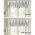 thumbnail image 5 of Fsddascl Grey Moire Tie Up Valance Curtains for Windows, Kitchen Curtains Window Treatments, Water Ripple Stripe Farmhouse Short Window Shades Valances for Bedroom Bathroom Cafe 42"x12", 5 of 7