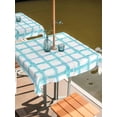 thumbnail image 2 of Square Outdoor Tablecloth with Umbrella Hole Blue Plaid Outside Table Cloth Waterproof Patio Table Cover Farmhouse Buffalo Check Stripes Modern Geometric Zipper Tablecloths for Picnic 54x54 Inch, 2 of 8