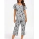 thumbnail image 5 of Conjuntos de pijama para mujer con pantalones capri, 5 of 7