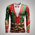 thumbnail image 3 of ZXLBBD Mens T-Shirts Christmas Digital 3D Printed Long Sleeve Crew Neck T Shirt Fall Winter Fashion T-Shirts for Man Dailywear,Green,L, 3 of 3