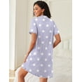 thumbnail image 5 of Ekouaer Cotton Nightgowns for Women Button Down Sleep Shirts Short Sleeve Night Gown Boyfriend Sleepwear Soft Night Shirts, 5 of 6