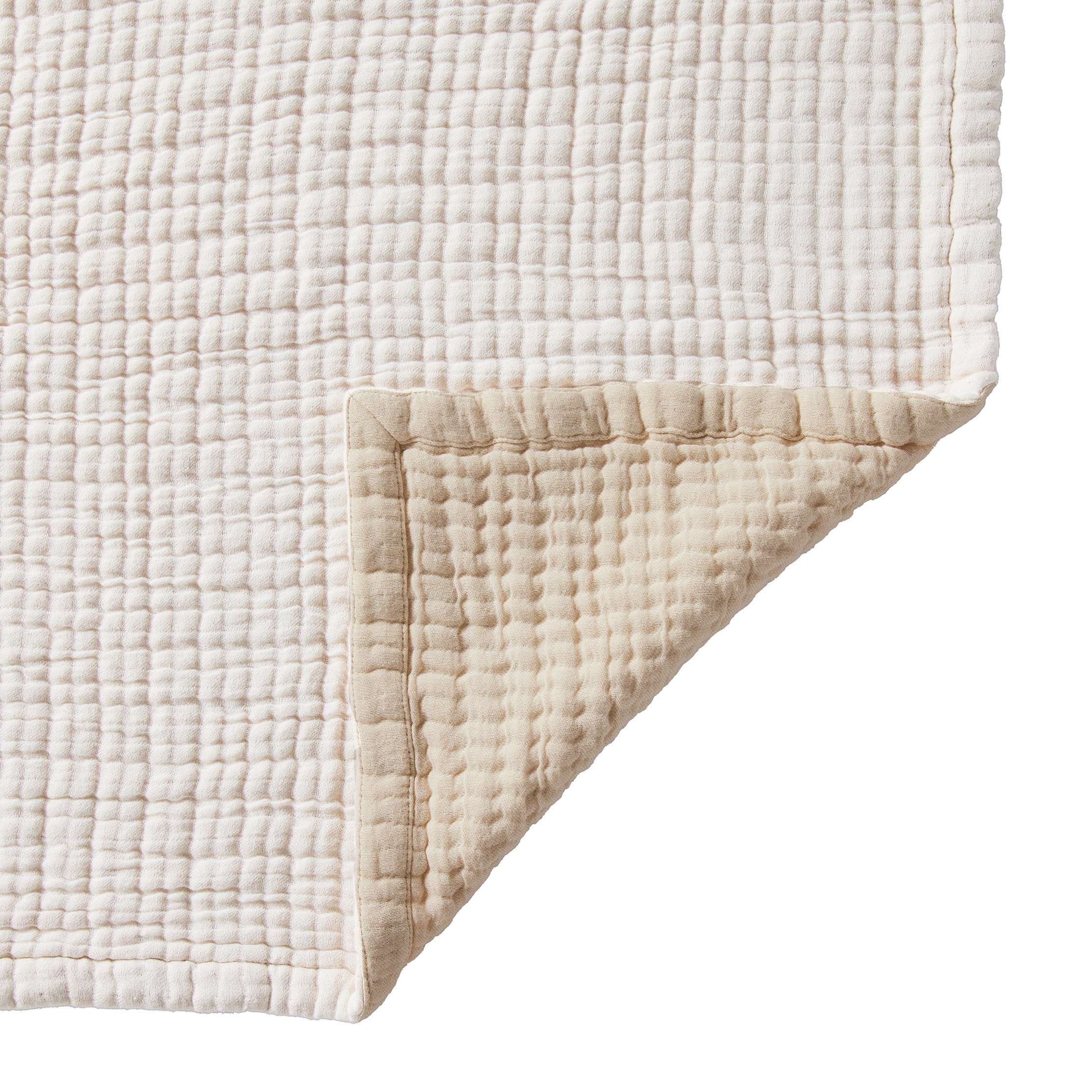 Better Homes & Gardens Luxury Gauze Reversable Cotton Bed Blanket, Arctic White, Full/Queen