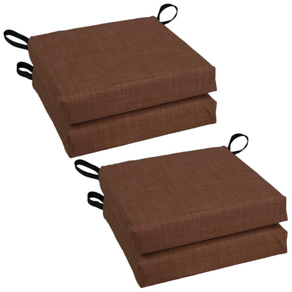 Blazing Needles Set of 4 Outdoor Chair Cushions, Cocoa