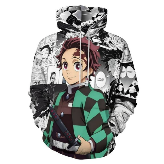 Demon Slayer Unisex Sweatshirts Loose Pullover Sweater Hooded Hoodie 3D Printing Jacket Winter Fall Clothes S