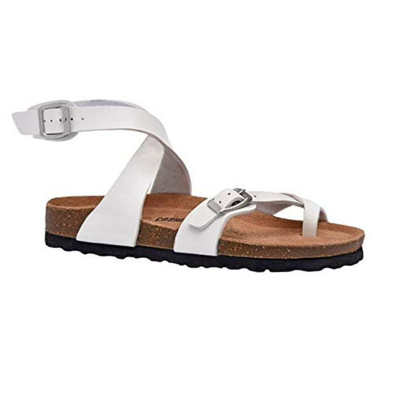 CUSHIONAIRE Women s Lara Cork Footbed Sandal with Comfort