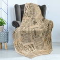 thumbnail image 4 of Antique Soft Flannel Fleece Throw Blanket, Newspaper Pages with Advertising and Fashion Magazine Woman Edwardian Publicity Image, Cozy Plush for Indoor and Outdoor Use, 60" x 80", Cream, by Ambesonne, 4 of 5
