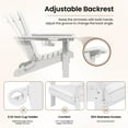 thumbnail image 2 of SERWALL Adjustable Folding HDPE Adirondack Chair Outdoor with Cup Holder, for Outdoor, Patio, Poolside, Garden, White, 2 of 9