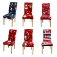 thumbnail image 4 of Christmas chair cover seat cover dining table holiday decoration elastic dining stool cover Santa Claus snowman desk (8,Normal size), 4 of 7