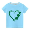 thumbnail image 1 of TopLLC St. Patricks Day Chemises pour Femmes Hauts de Sarrau St Patricks Day Tout-Petits Enfants Garçons Filles Mode Mignon Col Rond Imprimé Manches Courtes Haut, 1 of 3