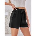 thumbnail image 3 of SHIBA-Womens Summer Shorts Casual Drawstring Elastic Bowknot Waist Lightweight Lounge Femme Short with Pockets, 3 of 4