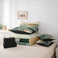 thumbnail image 6 of jejeloiu Chic Natural Scenery 7-Piece Twin Bedding Sets,Ink Painting Aesthetic Bedding Comforter Set,Teal Orange Sheet Sets For Adult,Super Cozy Room Decor Reversible, 6 of 8