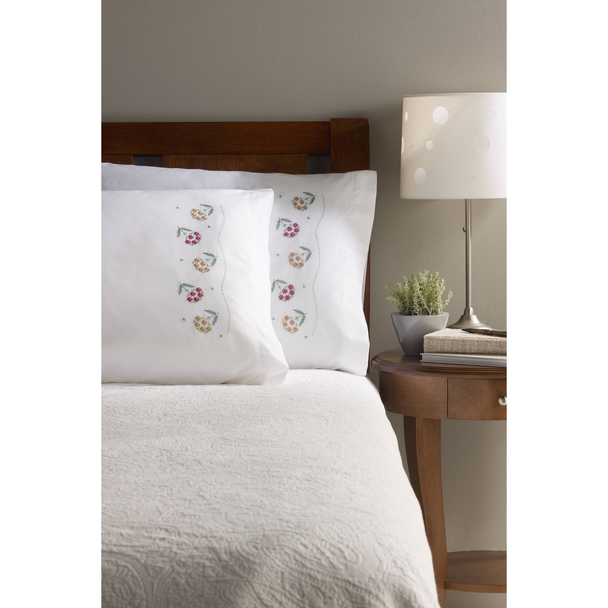 Bucilla Stamped Cross Stitch & Embroidery - Pillowcase Pairs - Walmart
