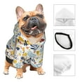 thumbnail image 3 of Fotbe Flowers Butterfly Print Small Dog Sweater Hoodies Pet Grey Hooded Soft Fleece Sweatshirts with Pocket Fall Winter Puppy Cat Sweaters Warm Clothes-X-Large, 3 of 7