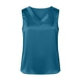 thumbnail image 4 of Vinsonshop Satin Tank Tops for Women Silk Tank Tops for Women Satin Tops for Women Womens Summer Tops Satin Blouses for Women Silk Tops for Women Sleeveless Shirts for Women Blue XXL, 4 of 4