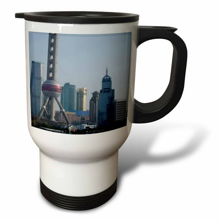 3dRose China, Shanghai, The Bund, Huangpu River - AS07 CMI0446 - Cindy Miller Hopkins - Travel Mug, 14-ounce, Stainless (Best Way To Travel In Shanghai)
