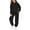 Black, variant on KAUOD 2 Piece Sweatsuits for Teen Girls Plain Fleece Hoodies Sweatpants Joggers Set Warm Casual Pullover Tracksuits Outfits