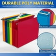 thumbnail image 3 of 1InTheOffice Poly Expanding Hanging File Folders Letter Size, Hanging File Pocket, File Cabinet Dividers, Assorted, 5/Pack, 3 of 9