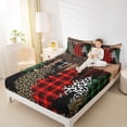 thumbnail image 4 of Homewish Teens Merry Christmas Bed Sheets, Retro Western Buffalo Plaid King Sheets, Rustic Lodge Cabin Sheet Set, Super Cozy Room Decor, 4pcs, 4 of 7