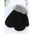 thumbnail image 4 of PULLIMORE Winter Warm Mitten Gloves for Baby Kids Fleece Lined Toddler Boys Girl Snow Glove (Black), 4 of 6