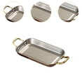 thumbnail image 6 of Fiocias Stainless Steel Platter for Serving, Fruit Dish with Handles for Meat And Snacks L Retro Gold, 6 of 9