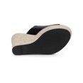 thumbnail image 5 of BLISSFUL STEP Open Toe Espadrille Wedge Heel Platform Slide Sandal for Women Black 7, 5 of 7