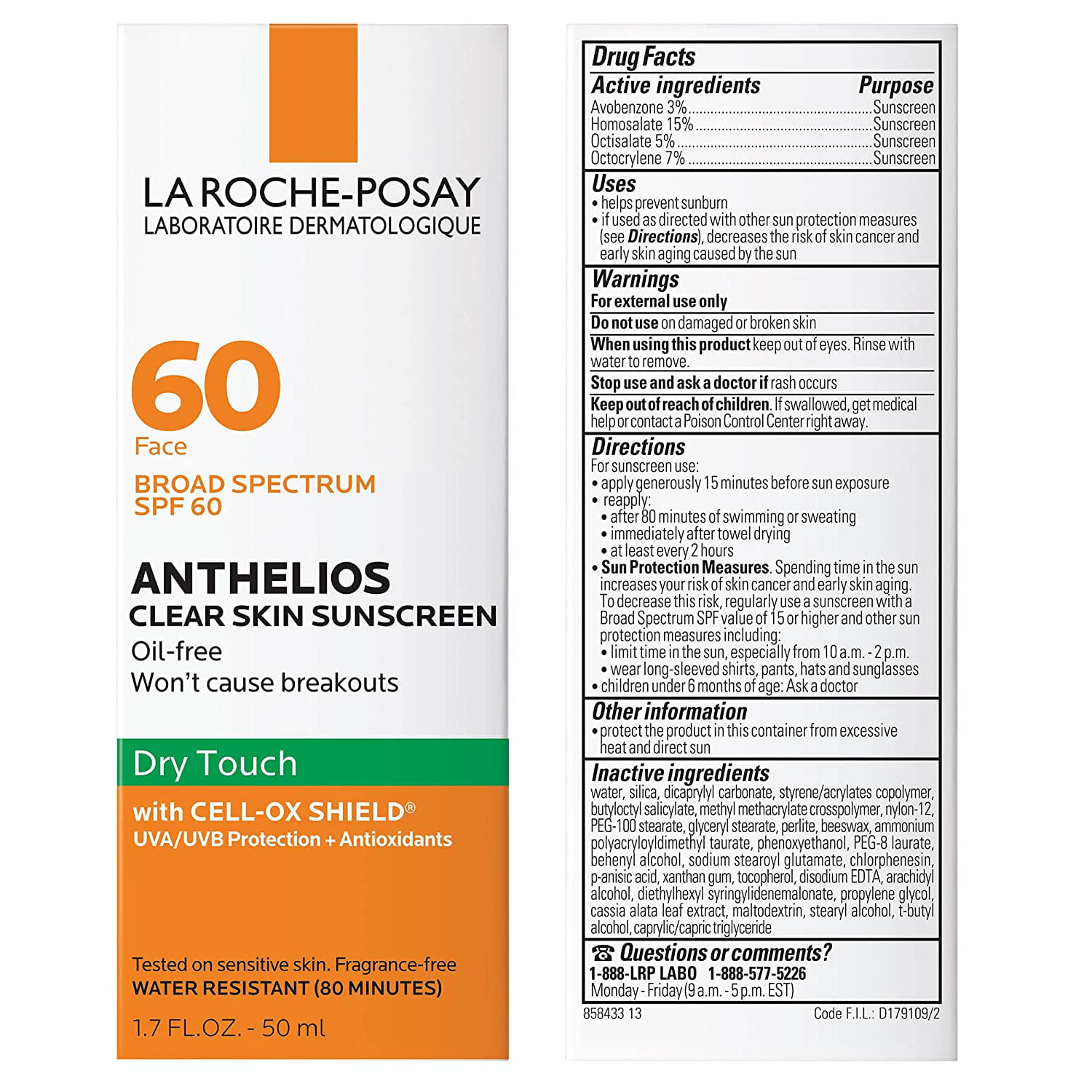 udstilling at tiltrække magi La Roche-Posay Anthelios Clear Skin Dry Touch Sunscreen SPF 60, Oil Free  Face Sunscreen for Acne Prone Skin, Won't Cause Breakouts, Non-Greasy,  Oxybenzone Free - Walmart.com