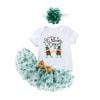 

Clothes Baby Girls Cotton Print Autumn St. Patric.k s Day Short Sleeve Romper Bodysuit Skirts Headbands Outfits Clothes Sweat Outfits Teen Girls