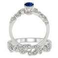 thumbnail image 3 of 1.25 Carat Sapphire and Diamond Antique Flower Bridal Set on 10k White Gold, 3 of 3
