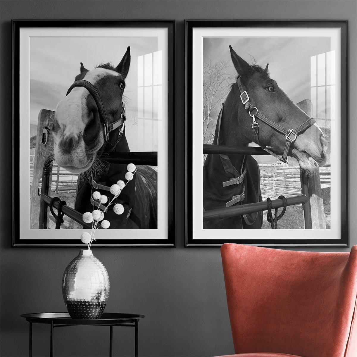 Wexford Home Argenteuil Premium Framed Print, 22.5" x 30.5" - Ready to Hang, Black (Set of 2)