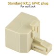 TRAHOORJ11 Duplex Wall Jack Adapter Dual Phone Line Splitter Wall Jack