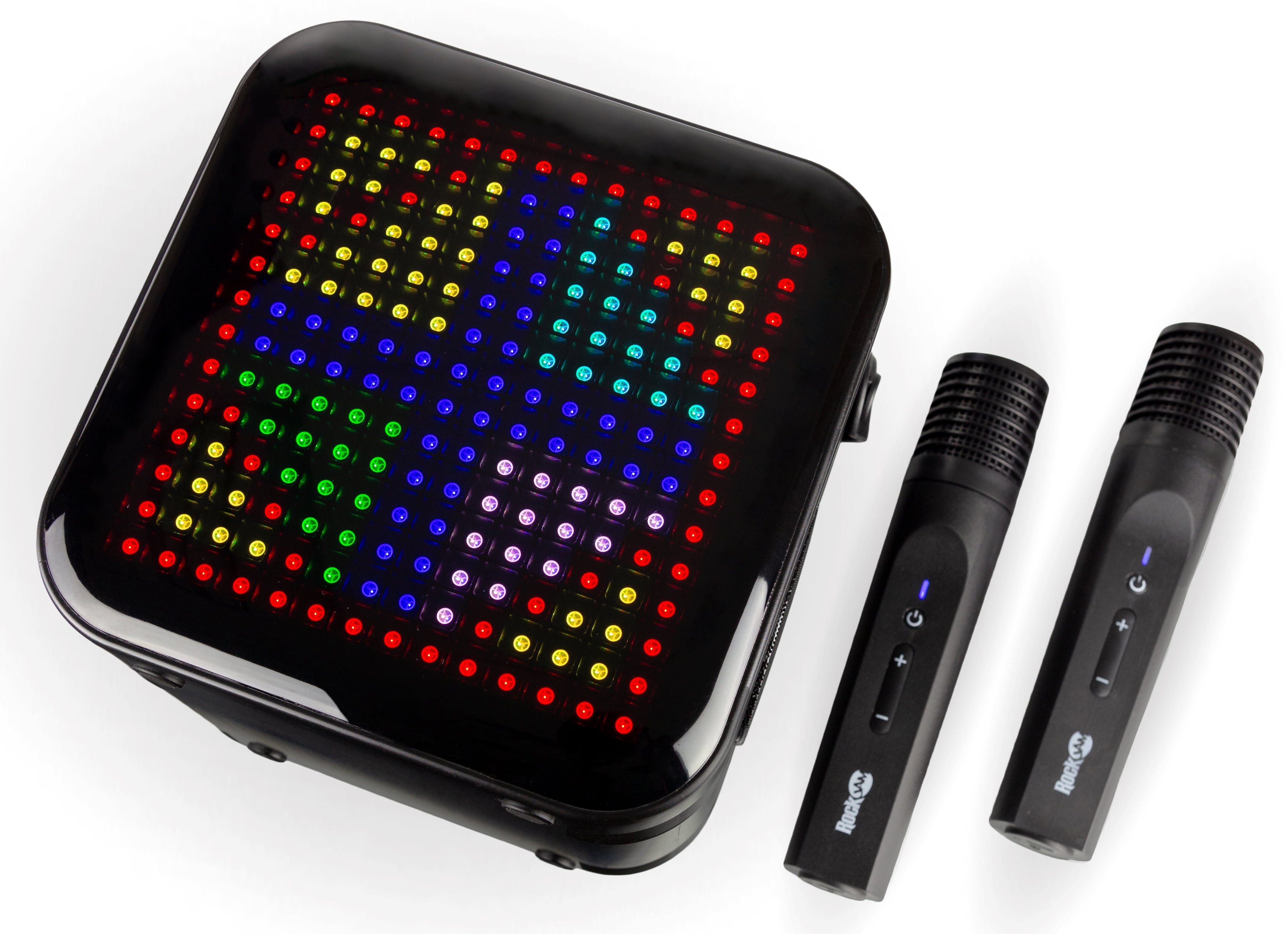 RockJam Pixel Karaoke Machine with 2 Wireless Microphones – Bluetooth Karaoke Machine for Kids & Adults with LED Display & Mic Charging Dock