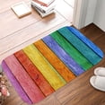 thumbnail image 5 of 1pc Colorful Wooden Planks Absorbent Non-Slip Bathroom Thickened Flannel Rug Decor,Soft,Quick Drying,Suitable For Indoor/outdoor Use,Bathrooms,Bedrooms,Kitchens,Terrace,Laundry Rooms,16"x24", 5 of 9