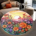thumbnail image 4 of Circle Area Rug, Sun10 Washable Non-Slip Floor Carpet, Soft Rug for Living Room Bedroom Decor 31 Inch, 4 of 6