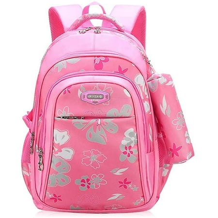 Flower Print Girls Backpack Capacity Elementary Schoolbag Primary ...