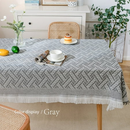 

UKAP Table Cloths Covers Tablecloths Washable Round Tablecloth Home Decor Cotton Waterproof Rectangle Dust-proof Gray 51.18*70.87 in