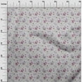 thumbnail image 3 of oneOone Cotton Poplin Light Gray Fabric Floral Craft Projects Decor Fabric Printed By The Yard 42 Inch Wide, 3 of 4