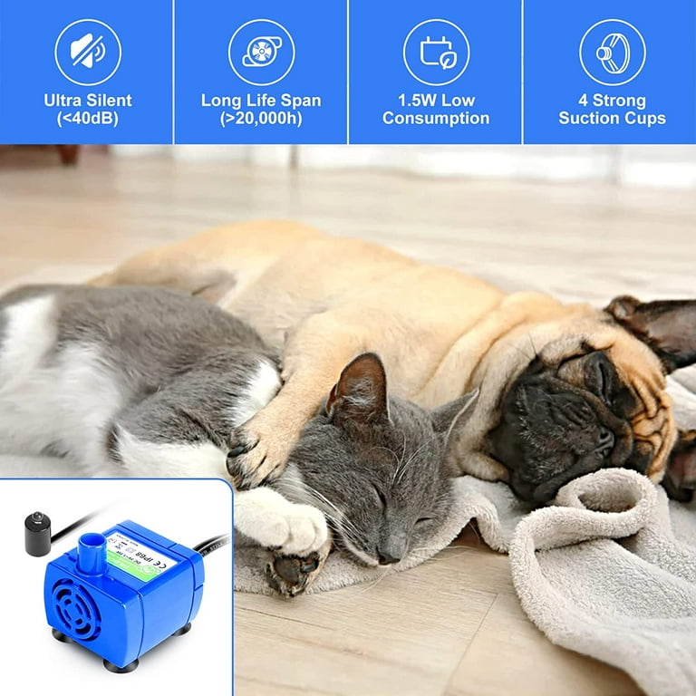 Beacon , 2.5L/84oz Stainless Steel, With Filter & LED Light - Automatic For  Cats & Dogs Pet Water Fountain