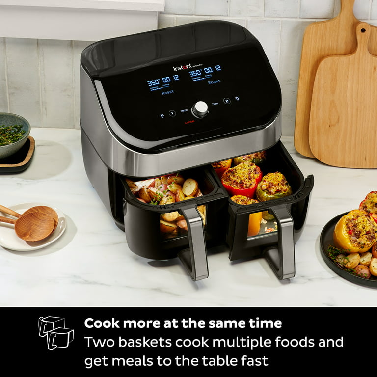 Instant Vortex™ Plus Dual ClearCook Stainless-Steel Air Fryer, 8-Qt.