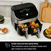 Instant Pot 8Qt Vortex Plus XL Air Fryer with Dual Baskets and Clear Cooking Windows, 8-in-1, Air fry, roast, broil, bake, reheat, and dehydrate, Stainless Steel
