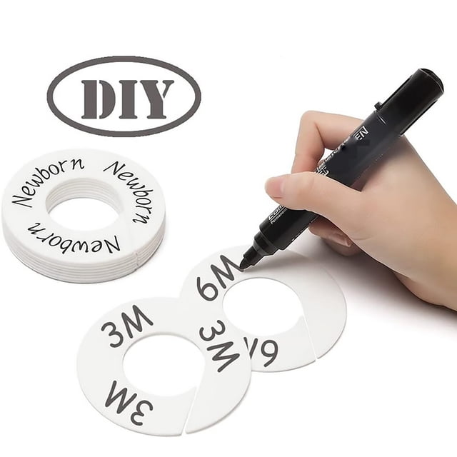 Harpily 20pcs Cute Clothing Divider Clothing Size Divider Self Labeling Circular Plastic Divider Ring