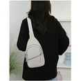 thumbnail image 6 of Djiypn Small Sling Bag for Women Men, Small Backpack Chest Daypack,PU Leather Crossbody Bag for Travel Outdoor Hiking, White, 6 of 7