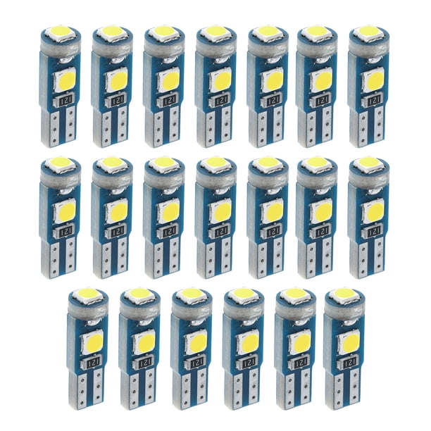 Bombillas LED T5 Universal, DC 12V 3030 3SMD, Luz Blanco, para Tablero de Instrumentos de Coche, 1 Juego (20 Piezas)