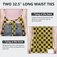 thumbnail image 6 of Yellow and Black Checkerboard Checkered Apron-Garden Aprons for Women with Pockets-Cotton Linen Waterproof Kitchen Cooking Gardening Aprons Adjustable for Kitchen,Cooking,BBQ and Salon 33x27 Inch, 6 of 7